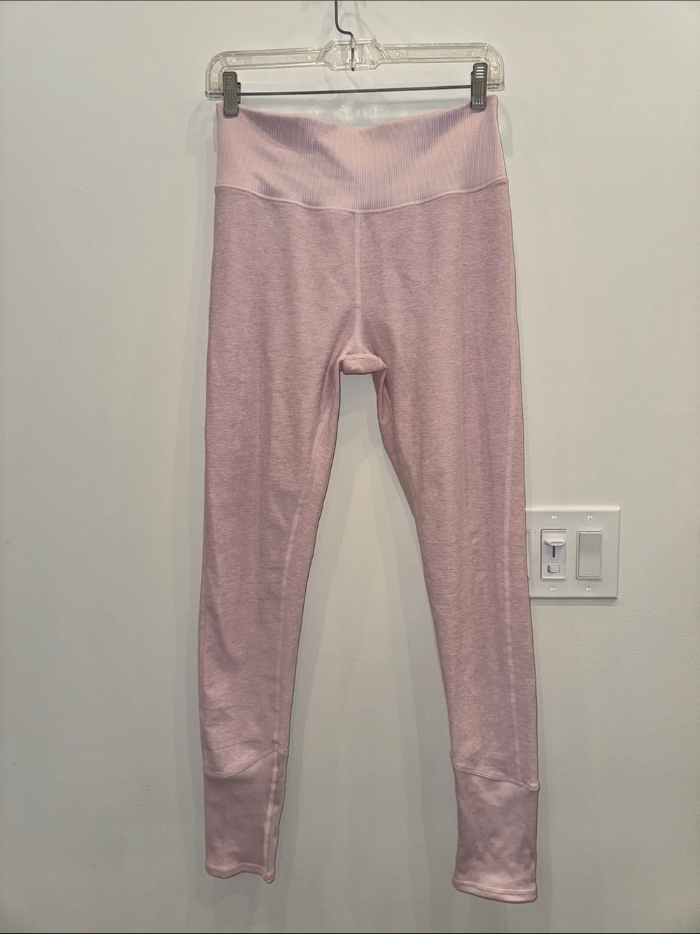 Alo 7/8 High waist leggings heather pink Size Large VGUC